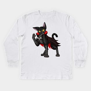 VampiCat: Black Tabby Kids Long Sleeve T-Shirt